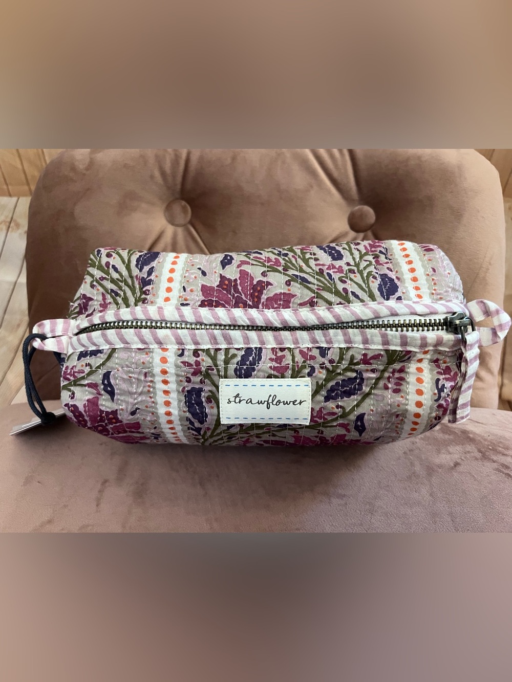 Strawflower Ariella Heritage Quilted Block Cosmetic Pouch - Picture 7 of 15